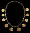 Appraisal: NECKLACE - K yellow gold ten coin necklace includes Austrian