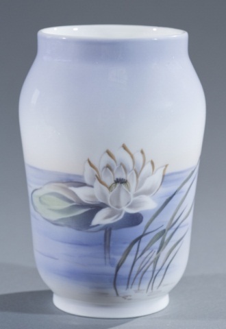 Appraisal: Royal Copenhagen Vase Lotus blossom with dragonfly Marked on base