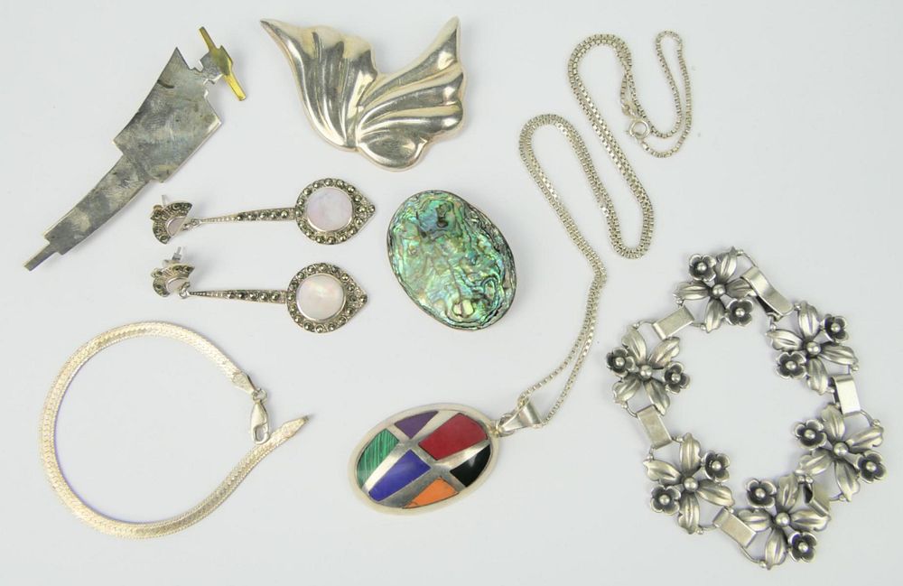 Appraisal: LARGE LOT MOSTLY VTG MEXICAN STERLING JEWLERY To include Lovely