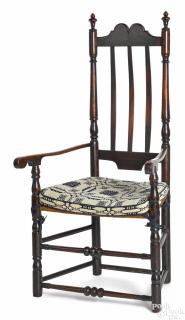 Appraisal: New England banisterback armchair mid th c retaining a fine