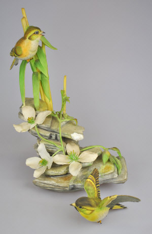 Appraisal: A Boehm porcelain figural group - siskins with clematis ltd