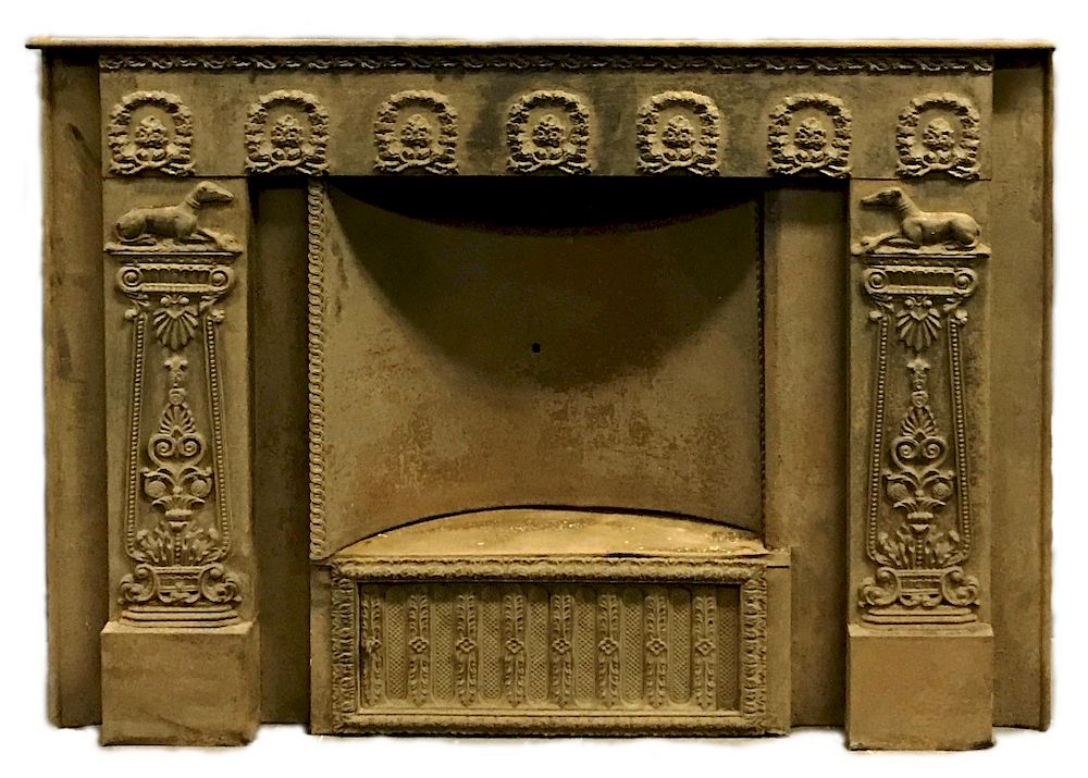 Appraisal: Victorian Metal Fireplace Surround Summer Cover Victorian metal fireplace surround