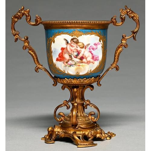 Appraisal: A French giltmetal mounted Sevres style seau late th c