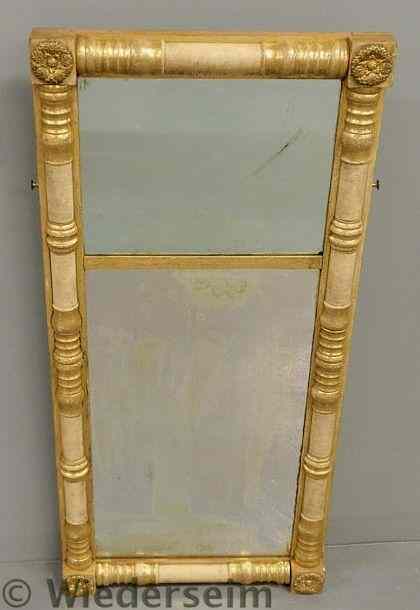 Appraisal: Gilt framed Sheraton mirror with brass rosettes x