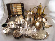 Appraisal: Silver plate A boxed set of six pairs of Art