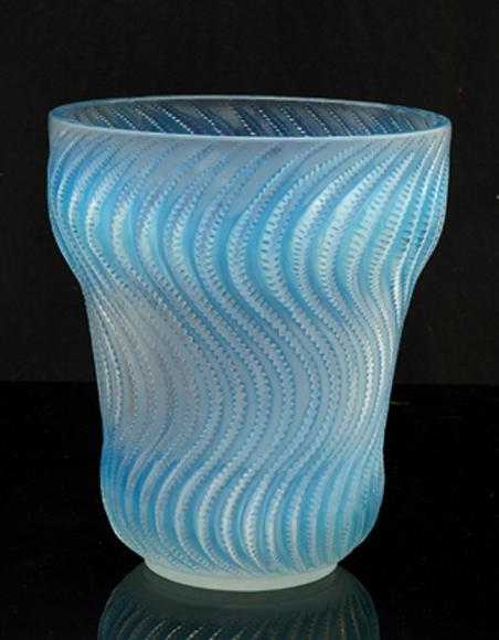 Appraisal: A RENE LALIQUE ACTINIA OPALESCENT GLASS VASE Model introduced Baluster