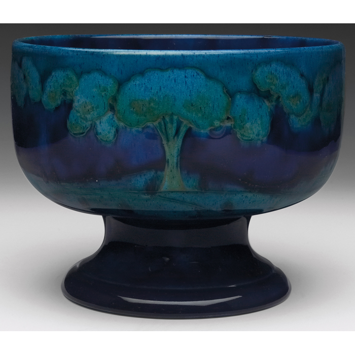 Appraisal: Moorcroft bowl footed form with beautiful Moonlit Blue landscape pattern