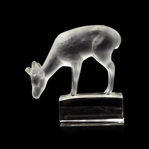 Appraisal: A Lalique Daim Fawn Paperweight Second Half th Century Height