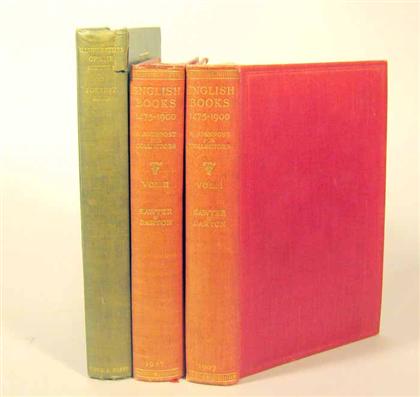 Appraisal: vols Books on English Books Sawyer Charles J Darton F