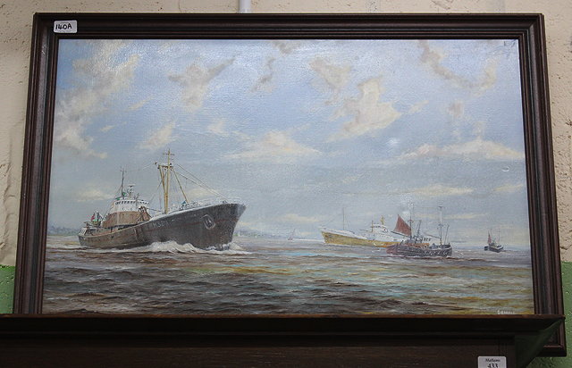 Appraisal: DENNIS CHAPMAN TH CENTURY ENGLISH SCHOOL ARCTIC CORSAIR TRAWLERS ON