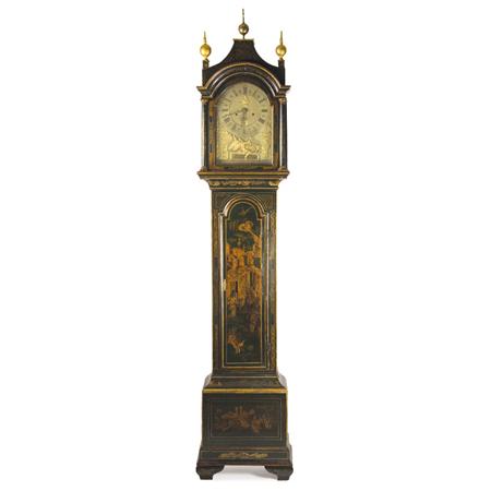 Appraisal: George III Green Japanned Tall Case Clock Estimate -