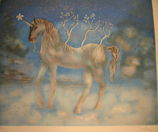 Appraisal: SALVADOR DALI SPANISH - Sprouting Unicorn color lithograph with gold