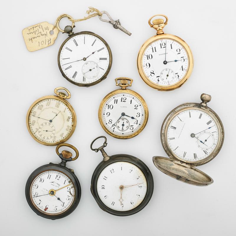 Appraisal: SEVEN POCKET WATCHES - Silver pair cased fusee by Robert