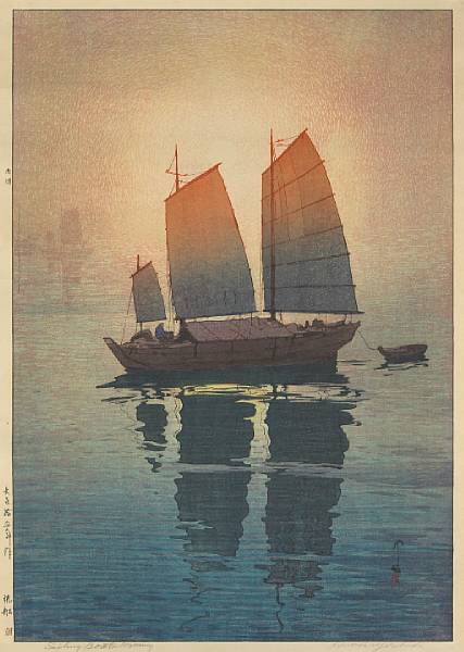 Appraisal: Hiroshi Yoshida - One large modern print From the Inland