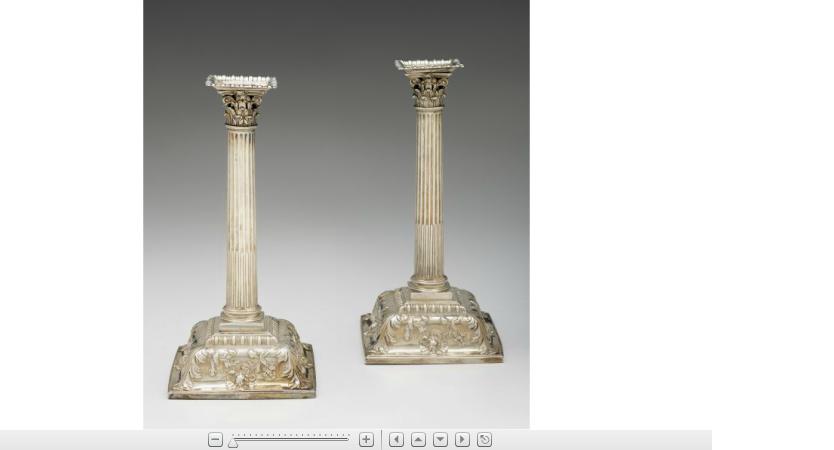 Appraisal: Pair of George II sterling silver candlestickspeter werritzer london