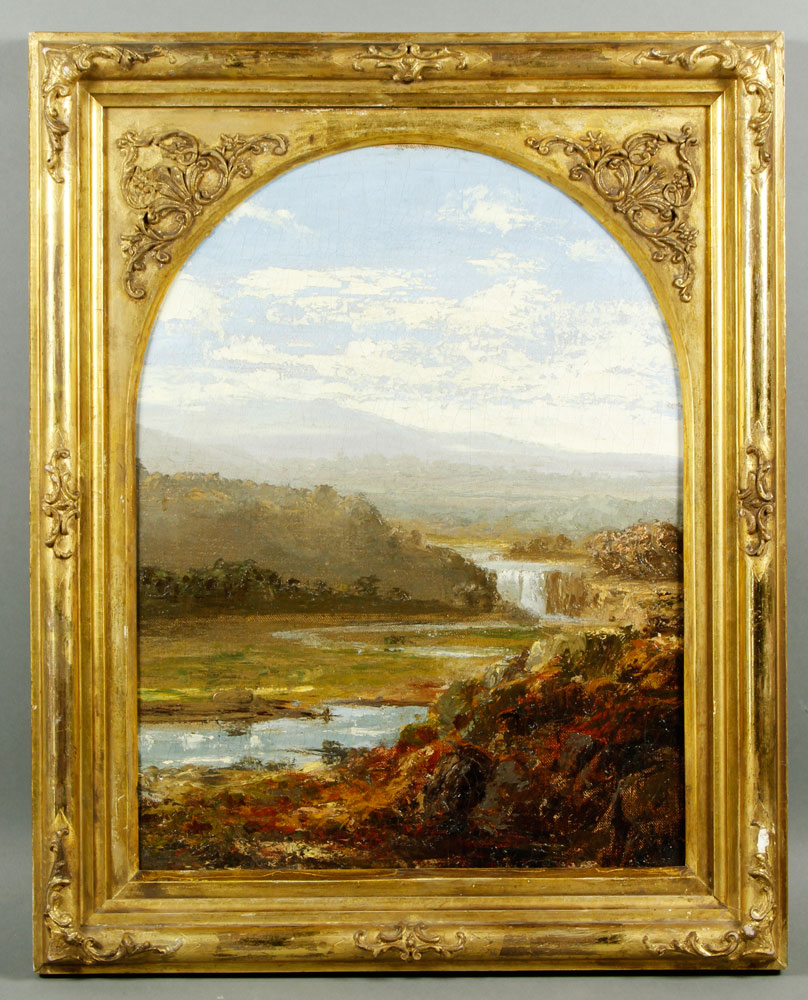 Appraisal: - William Willard Landscape with Waterfall O C Attributed to