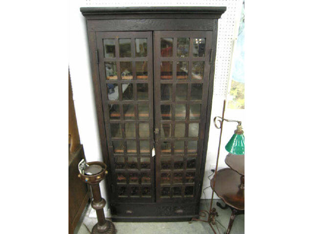 Appraisal: Arts Crafts Mission Oak China Cabinet panes of glass in