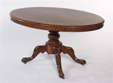 Appraisal: A Victorian mahogany loo table the moulded oval tilt top