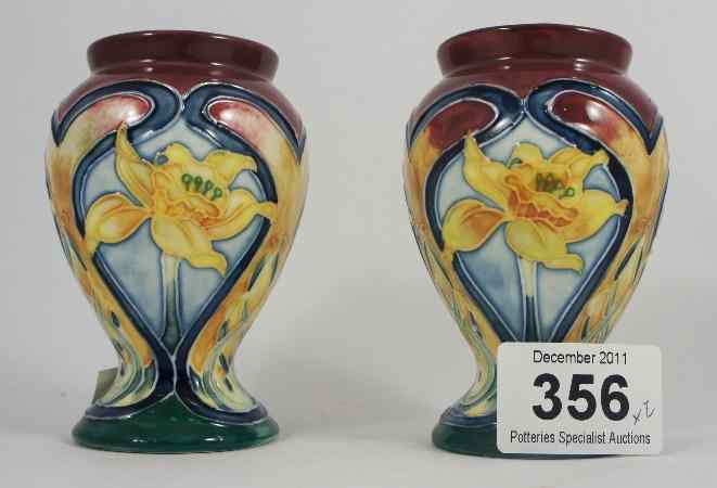 Appraisal: Pair of Old Tupton Ware Vases with a Daffodil Design