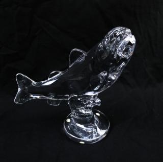 Appraisal: Crystal Sevres Salmon Sculpture Crystal salmon sculpture marked 'Sevres' on