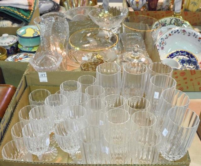 Appraisal: Bxs GlasswareIncluding stemware matching tumblers bowls vases etc