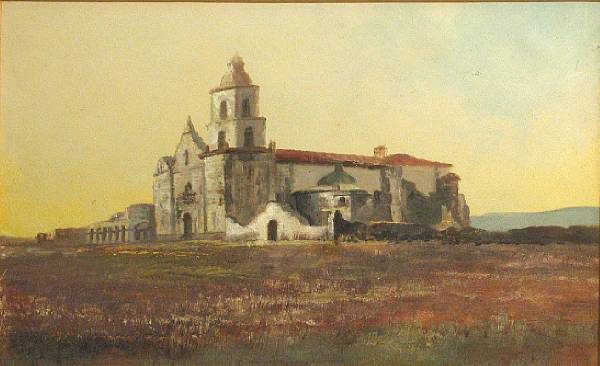 Appraisal: American School Mission San Luis Rey and a landscape by