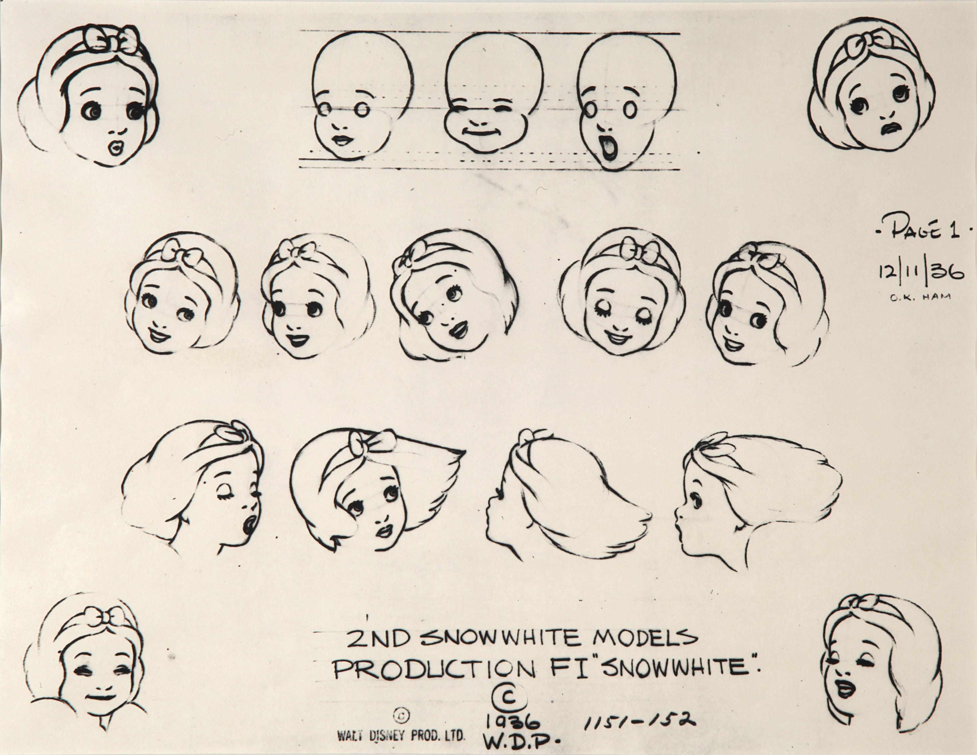 Appraisal: Animation Art A Walt Disney Photostat of a model sheet