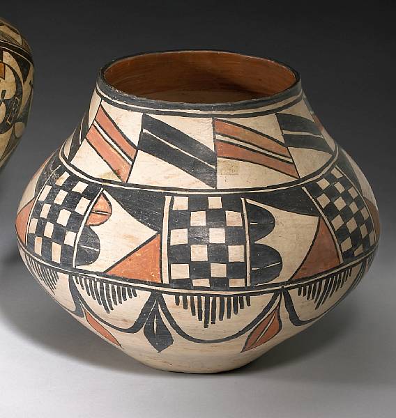 Appraisal: A San Ildefonso polychrome jar Slipped from base to rim