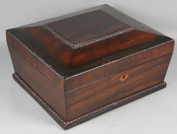 Appraisal: Early th Century fine rosewood tea caddy h x l