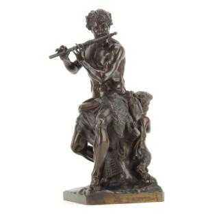 Appraisal: After Antoine Coysevox French - Pan and Satyr Bronze Sculpture