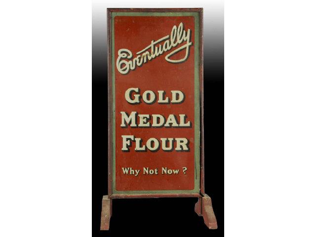 Appraisal: Gold Medal Flower Tin Wood Broom Rack Description Circa to