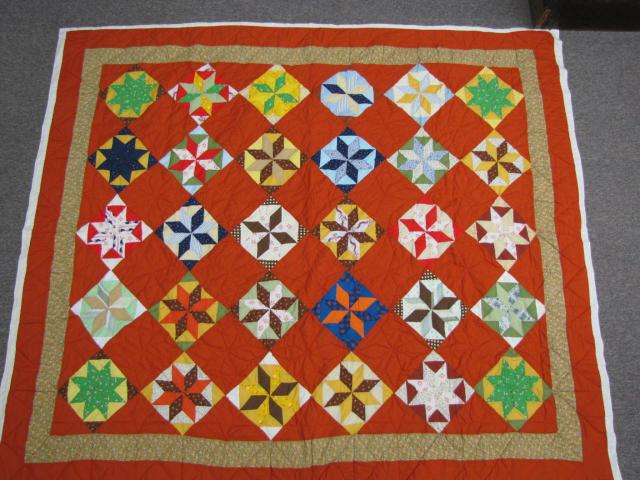 Appraisal: Vintage Hand Made Block Pattern Quilt '' x '' in