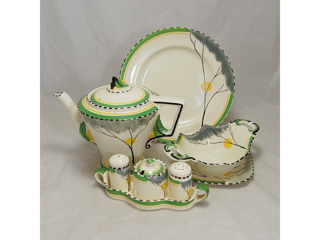 Appraisal: Burleigh Ware Art Deco 'Dawn' pattern part tea service each