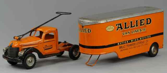 Appraisal: BUDDY 'L' ALLIED VAN LINES TRACTOR AND TRAILER C pressed