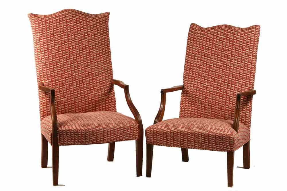 Appraisal: SIMILAR MARTHA WASHINGTON LOLLING CHAIRS - Two Similar Period Martha