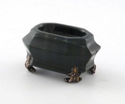 Appraisal: A th century continental silvergilt mounted bloodstone trencher salt octagonal