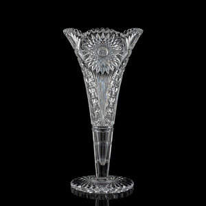 Appraisal: A Brilliant-Period Cut Glass Trumpet Vase Possibly by Dorflinger or