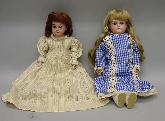 Appraisal: Pair of shoulderhead dolls A M DEP Made in Germany