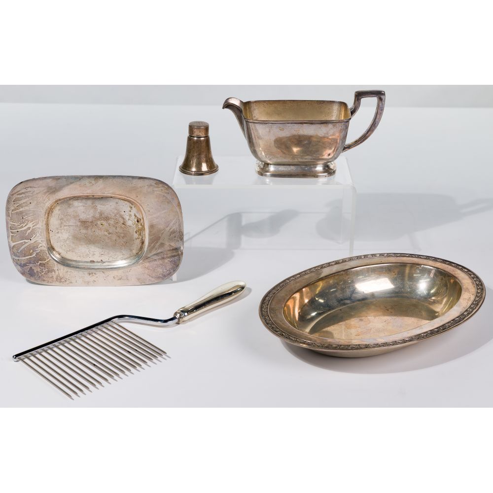 Appraisal: STERLING SILVER HOLLOWWARE ASSORTMENT items including a gravy boat with