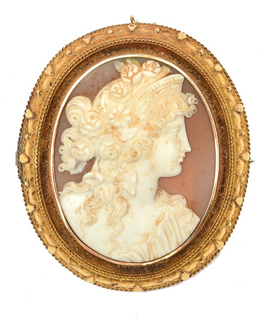 Appraisal: A VICTORIAN CAMEO in the form of a head of