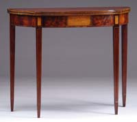 Appraisal: FINE CUSTOM INLAID HEPPLEWHITE CARD TABLE Mid th Century Boston