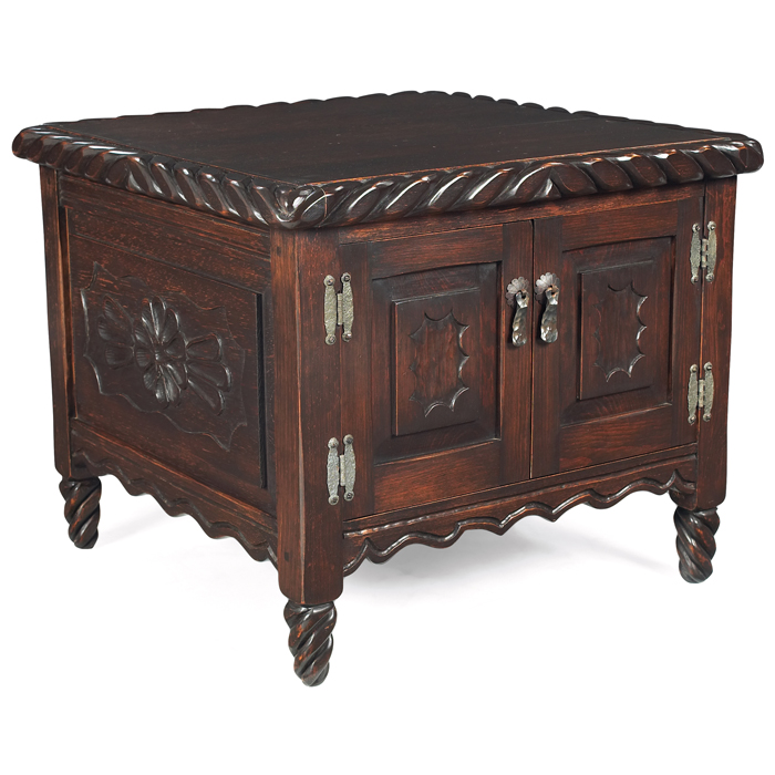 Appraisal: Elidio Gonzales chest c two doors with hammered hardware deeply