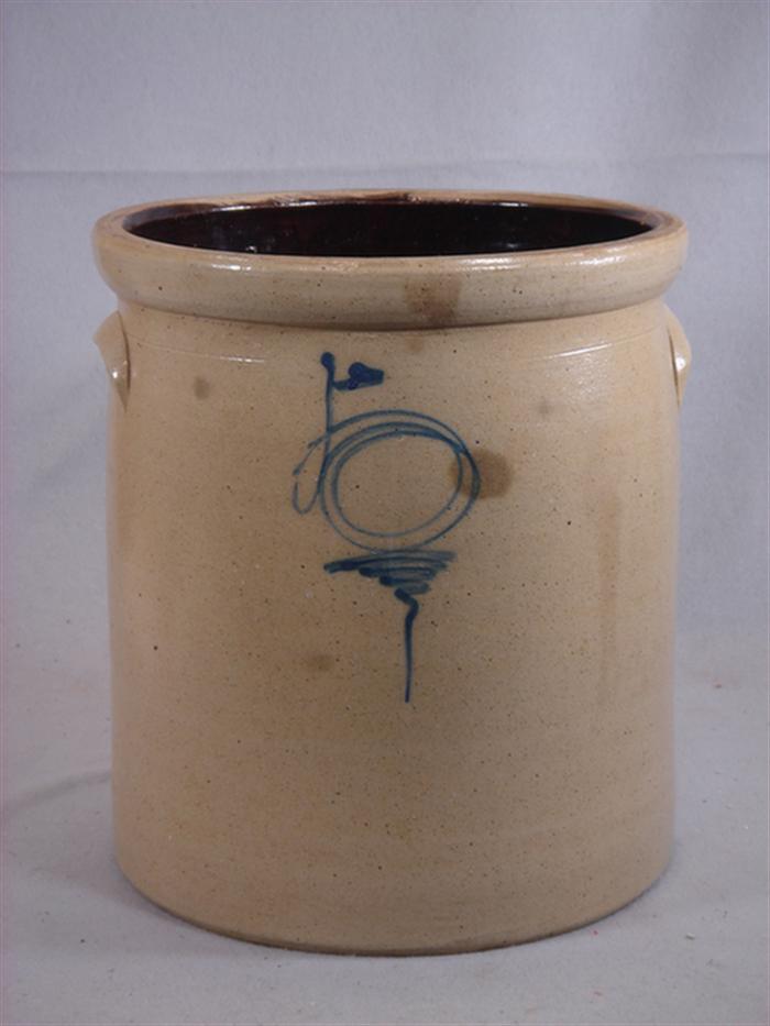 Appraisal: gallon blue decorated stoneware jar unsigned high Estimate -