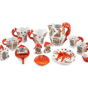 Appraisal: A Group of Royal Bayreuth 'Devil's Bridge' Table Wares th