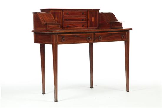 Appraisal: INLAID REGENCY-STYLE LADY'S DESK English late th-early th century mahogany