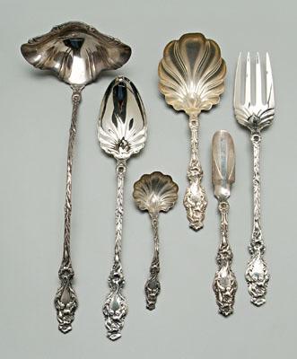 Appraisal: Whiting Lily sterling flatware serving spoons serving forks cheese scoop