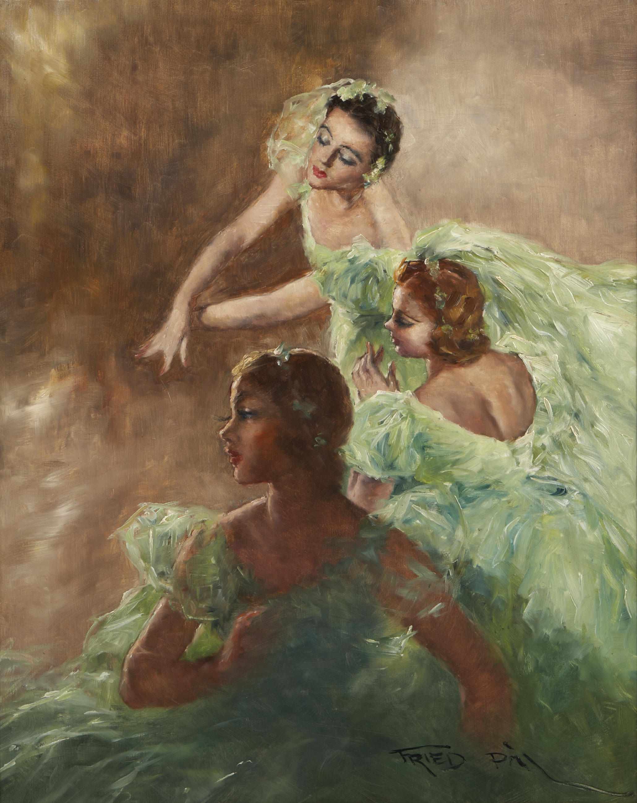 Appraisal: Pal Fried Hungarian American - Three ballerinas signed 'Fried Pal'