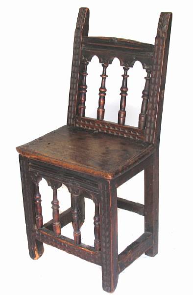 Appraisal: A Spanish Baroque carved walnut side chair losses height in