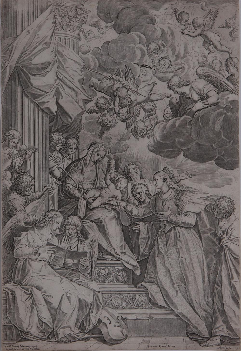 Appraisal: Agostino Carracci Italian - THE MYSTIC MARRIAGE OF SAINT CATHERINE