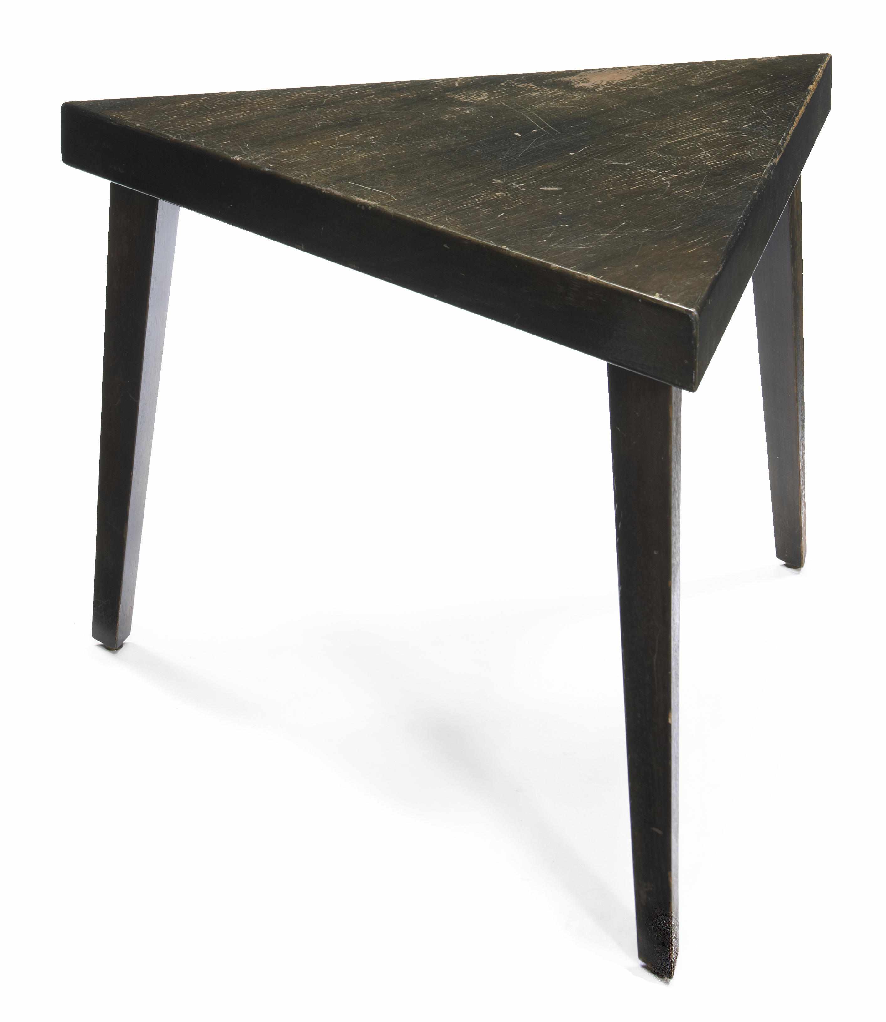 Appraisal: A William Haines small triangular walnut table circa height in